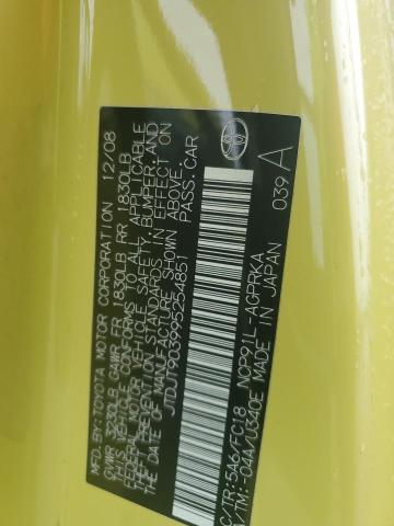 JTDJT903995254851 - 2009 TOYOTA YARIS YELLOW photo 12