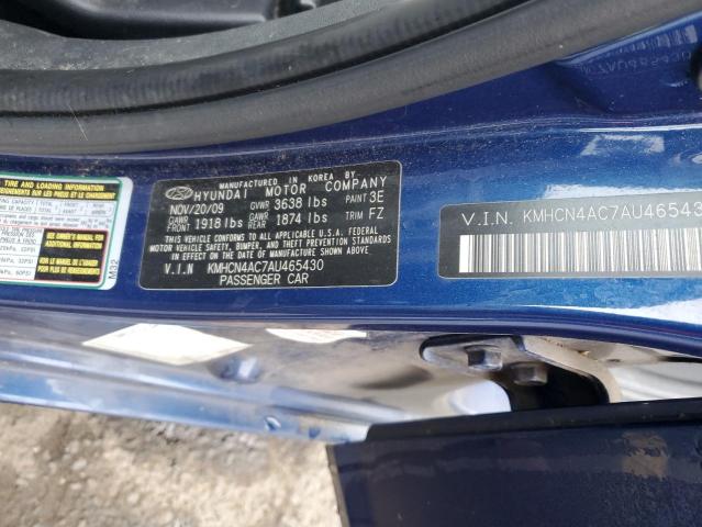 KMHCN4AC7AU465430 - 2010 HYUNDAI ACCENT GLS BLUE photo 12