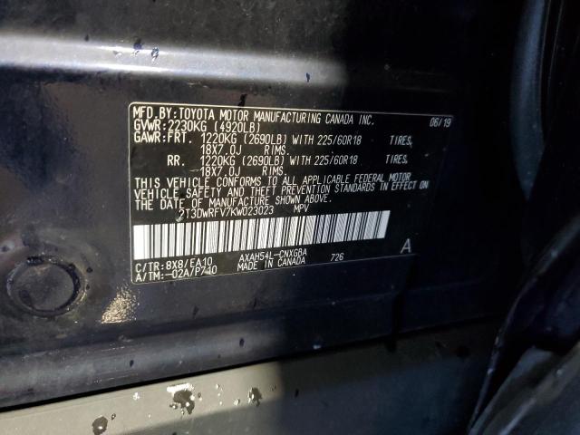 2T3DWRFV7KW023023 - 2019 TOYOTA RAV4 LIMITED ლურჯი ფოტო 13