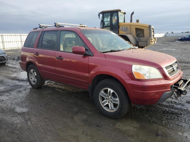 2HKYF18585H536714 - 2005 HONDA PILOT EXL RED photo 4