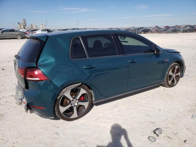 3VW5T7AU4KM014665 - 2019 VOLKSWAGEN GTI S GREEN photo 3