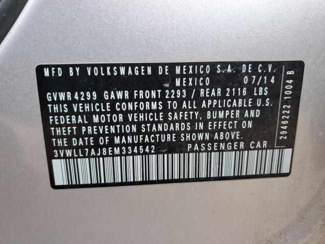 3VWLL7AJ8EM334542 - 2014 VOLKSWAGEN JETTA TDI SILVER photo 12