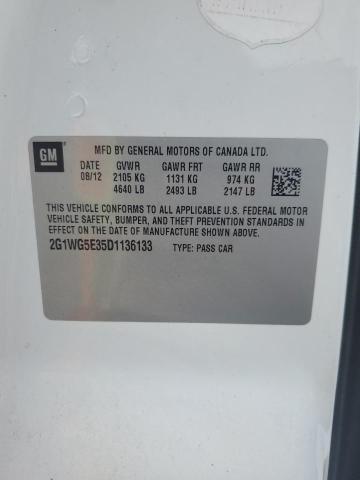 2G1WG5E35D1136133 - 2013 CHEVROLET IMPALA LT Ağ foto 12