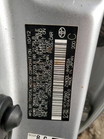 JTDKN3DUXD5552056 - 2013 TOYOTA PRIUS 银色 照片 12