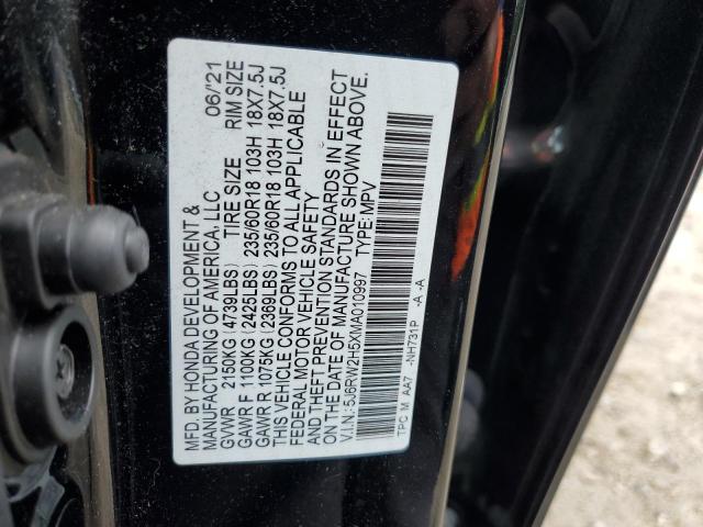 5J6RW2H5XMA010997 - 2021 HONDA CR-V EX შავი ფოტო 13