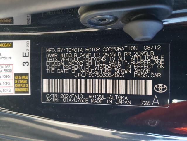 JTKJF5C78D3054863 - 2013 TOYOTA SCION TC 黑色 照片 12