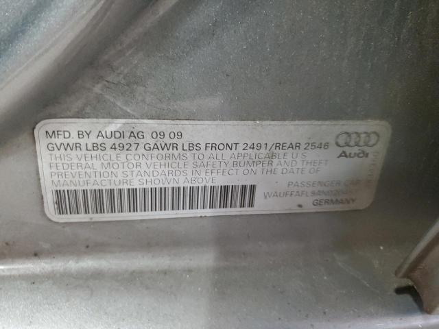 WAUFFAFL9AN020457 - 2010 AUDI A4 2.0T PREMIUM PLUS SILVER photo 12