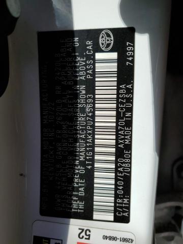 4T1G11AKXPU745693 - 2023 TOYOTA CAMRY SE NIGHT SHADE WHITE photo 13