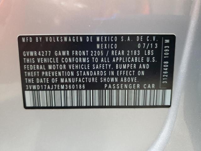 3VWD17AJ7EM360186 - 2014 VOLKSWAGEN JETTA SE SILVER photo 13