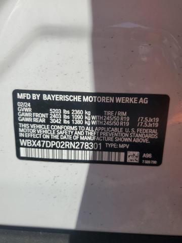 WBX47DP02RN278301 - 2024 BMW X3 SDRIVE30I WHITE photo 13