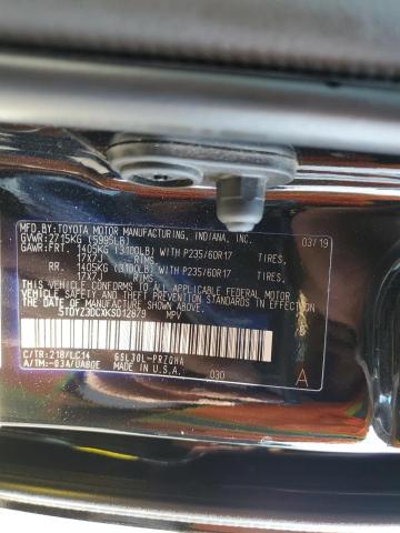 5TDYZ3DCXKS012879 - 2019 TOYOTA SIENNA XLE Noir photo 13