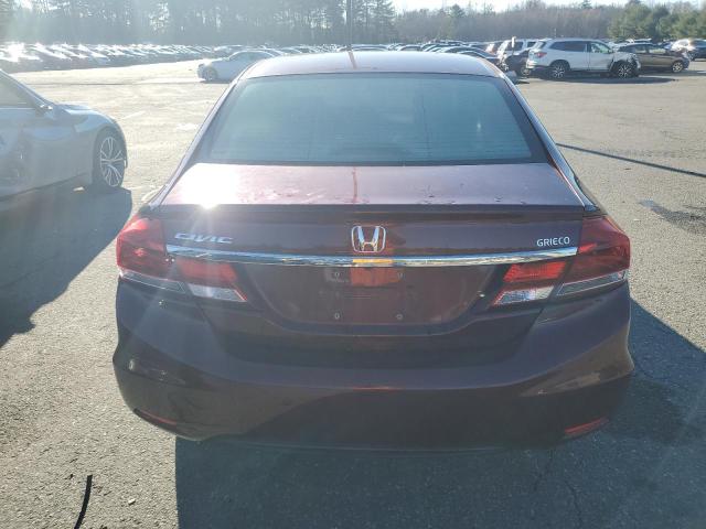 2HGFB2F54FH505936 - 2015 HONDA CIVIC LX MAROON photo 6