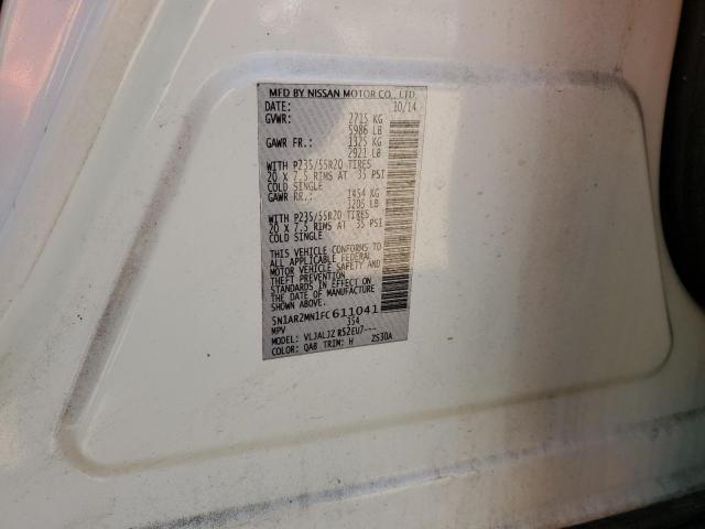 5N1AR2MN1FC611041 - 2015 NISSAN PATHFINDER S 白色 照片 13