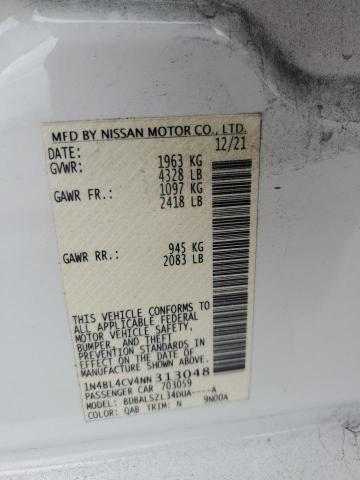 1N4BL4CV4NN313048 - 2022 NISSAN ALTIMA SR WHITE photo 12