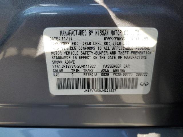 JN1EV7AR9JM441927 - 2018 INFINITI Q50 LUXE 灰色 照片 12