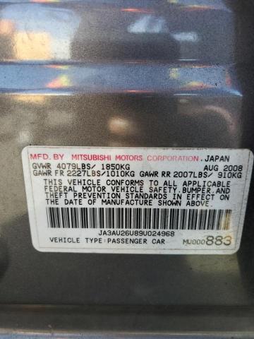 JA3AU26U89U024968 - 2009 MITSUBISHI LANCER ES/ES SPORT ნაცრისფერი ფოტო 12