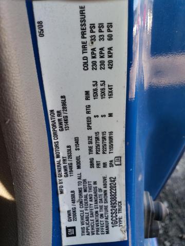 1GCCS249388220242 - 2008 CHEVROLET COLORADO LS BLUE photo 12