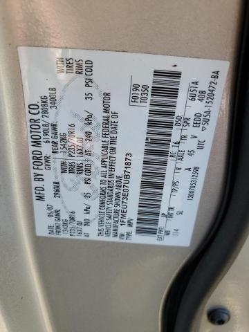 1FMEU73E07UB71873 - 2007 FORD EXPLORER XLT 银色 照片 13