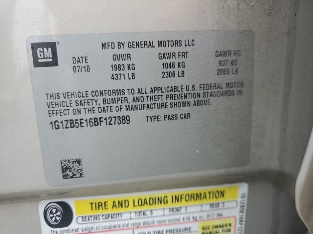 1G1ZB5E16BF127389 - 2011 CHEVROLET MALIBU LS بيج صورة 12