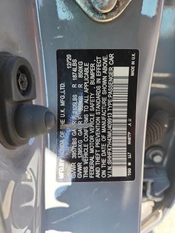SHHFK7H43MU409913 - 2021 HONDA CIVIC SPORT GRAY photo 12
