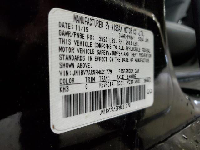 JN1BV7AR5FM421779 - 2015 INFINITI Q50 BASE BLACK photo 12