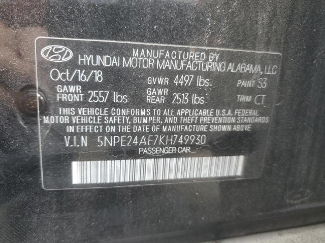 5NPE24AF7KH749930 - 2019 HYUNDAI SONATA SE Noir photo 12