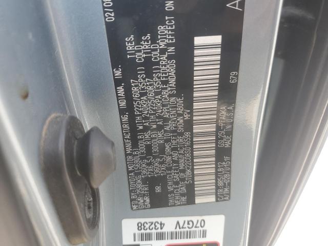 5TDBK22C08S016598 - 2008 TOYOTA SIENNA XLE Mavi foto 14