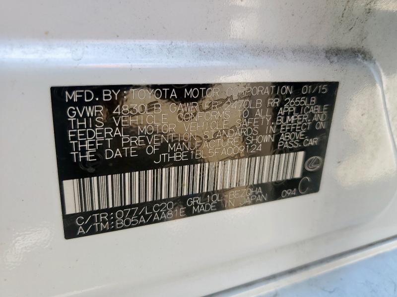 JTHBE1BL5FA009124 - 2015 LEXUS GS 350 WHITE photo 12