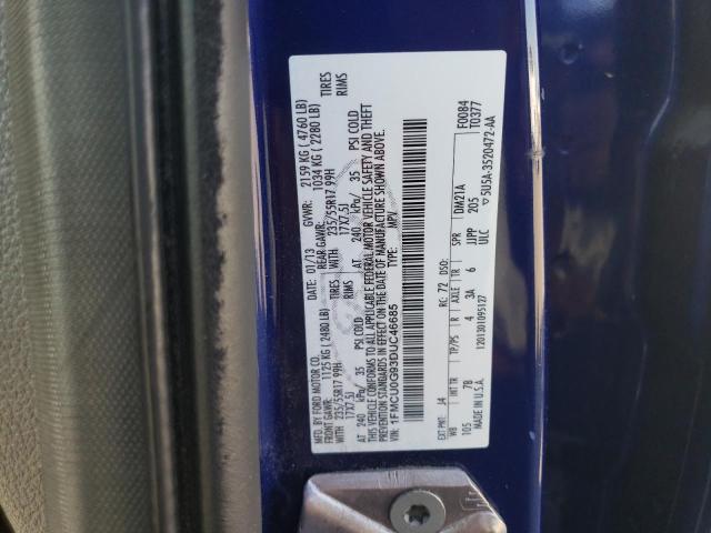 1FMCU0G93DUC46685 - 2013 FORD ESCAPE SE BLUE photo 13