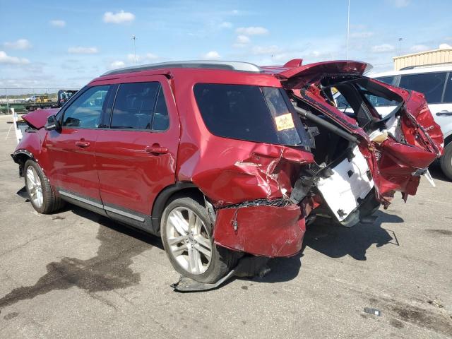 1FM5K8D86HGC19266 - 2017 FORD EXPLORER XLT RED photo 2