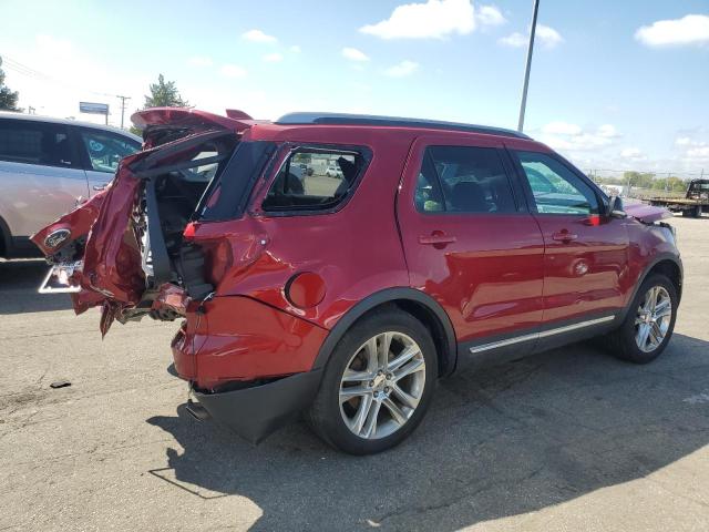 1FM5K8D86HGC19266 - 2017 FORD EXPLORER XLT RED photo 3