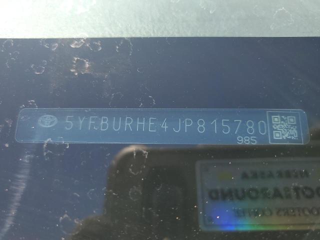 5YFBURHE4JP815780 - 2018 TOYOTA COROLLA L GRAY photo 12