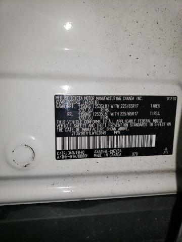 2T3G1RFV1LW103849 - 2020 TOYOTA RAV4 LE თეთრი ფოტო 13