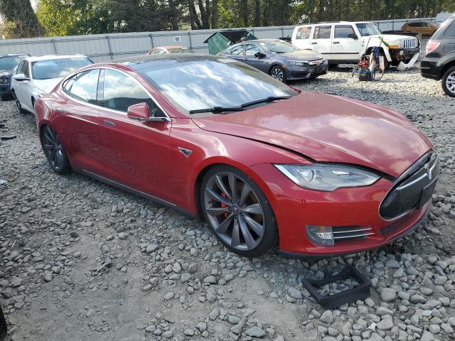 5YJSA1H12EFP56415 - 2014 TESLA MODEL S Կարմիր լուսանկար 4