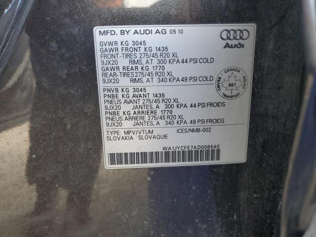 WA1JYCFE7AD008540 - 2010 AUDI Q7 PREMIUM 灰色 照片 13