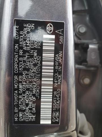 JTDKDTB31E1076432 - 2014 TOYOTA PRIUS C GRAY photo 12