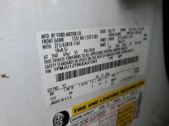 1FMJU1JT5KEA37263 - 2019 FORD EXPEDITION XLT Білий фото 13