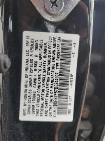 19XFB2F57DE244907 - 2013 HONDA CIVIC LX BLACK photo 12