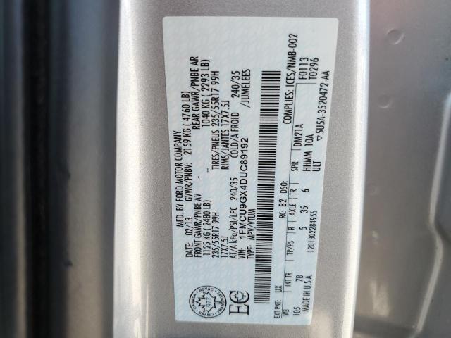 1FMCU9GX4DUC89192 - 2013 FORD ESCAPE SE SILVER photo 13