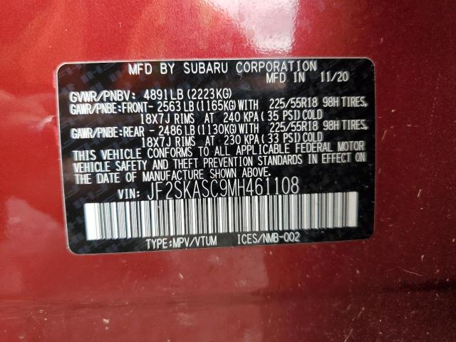 JF2SKASC9MH461108 - 2021 SUBARU FORESTER LIMITED Qırmızı foto 14