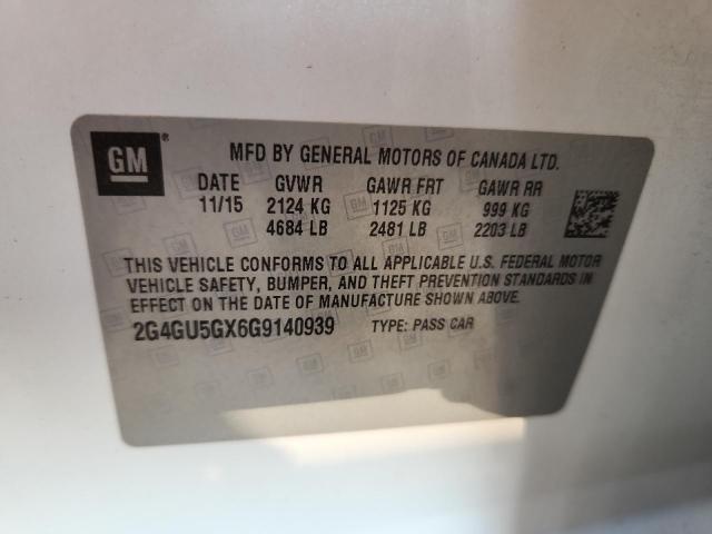 2G4GU5GX6G9140939 - 2016 BUICK REGAL GS WHITE photo 12