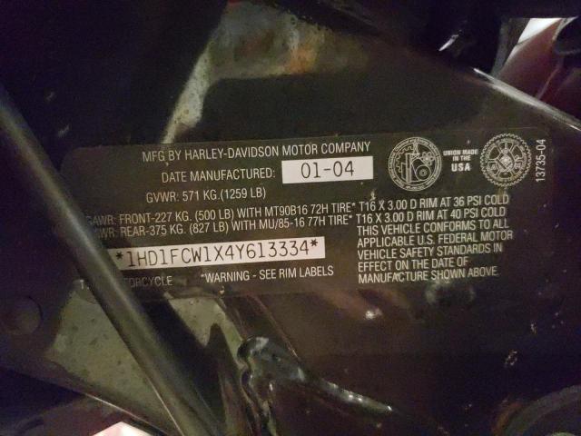 1HD1FCW1X4Y613334 - 2004 HARLEY-DAVIDSON FLHTCUI RED photo 9