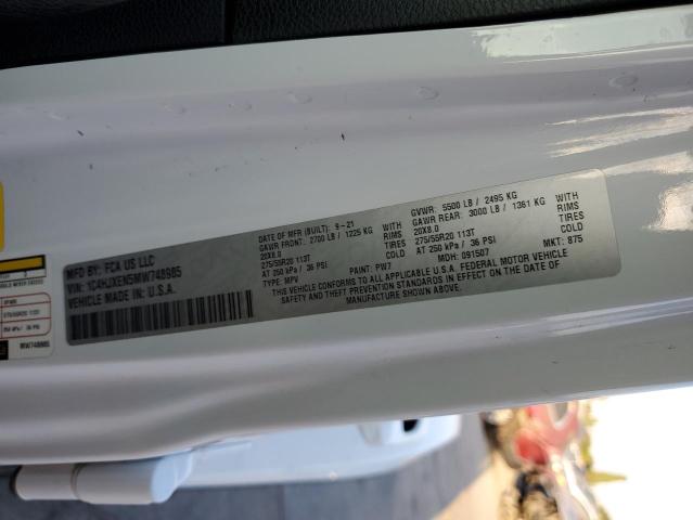 1C4HJXEN5MW748985 - 2021 JEEP WRANGLER UNLIMITED SAHARA WHITE photo 13