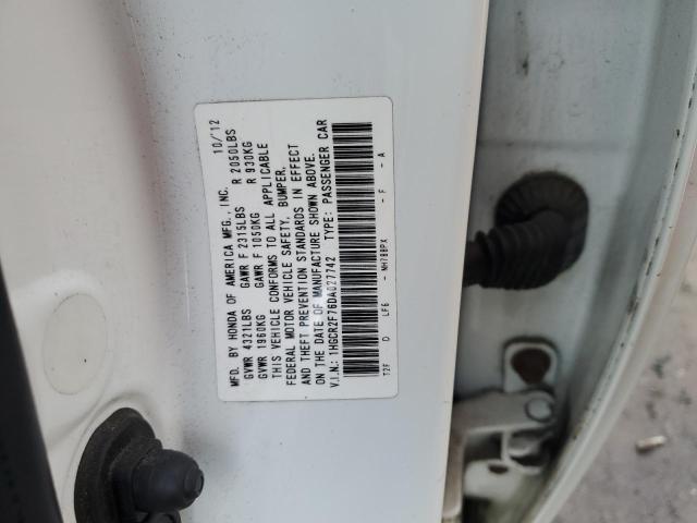 1HGCR2F76DA027742 - 2013 HONDA ACCORD EX WHITE photo 12