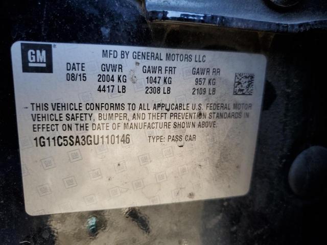 1G11C5SA3GU110146 - 2016 CHEVROLET MALIBU LIM LT 黑色 照片 12