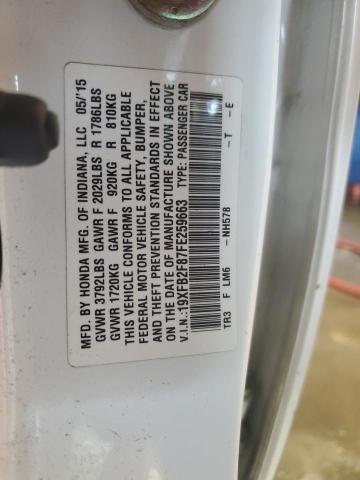 19XFB2F87FE259663 - 2015 HONDA CIVIC EX WHITE photo 12