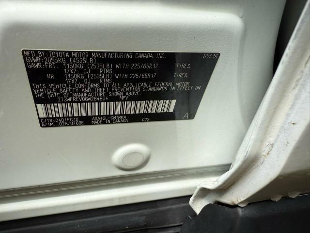2T3WFREV0GW284804 - 2016 TOYOTA RAV4 XLE WHITE photo 10
