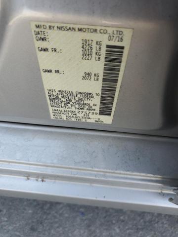 1N4AL3AP3GC275739 - 2016 NISSAN ALTIMA 2.5 银色 照片 12
