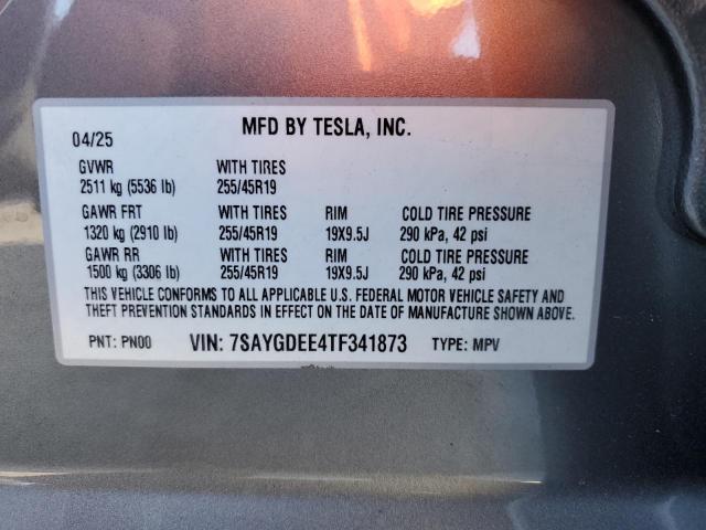 7SAYGDEE4TF341873 - 2026 TESLA MODEL Y SILVER photo 13