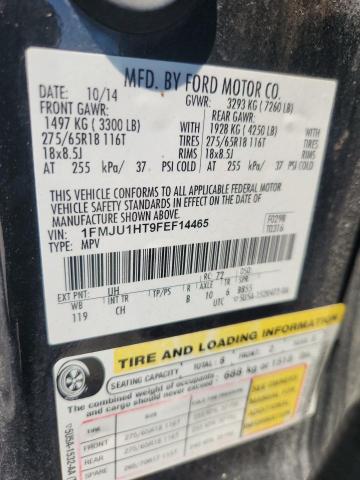 1FMJU1HT9FEF14465 - 2015 FORD EXPEDITION XLT Czarny zdjęcie 13